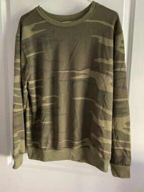 Cold Crush Green Camouflage Crew Neck Long Sleeve Sweatshirt Sz XL